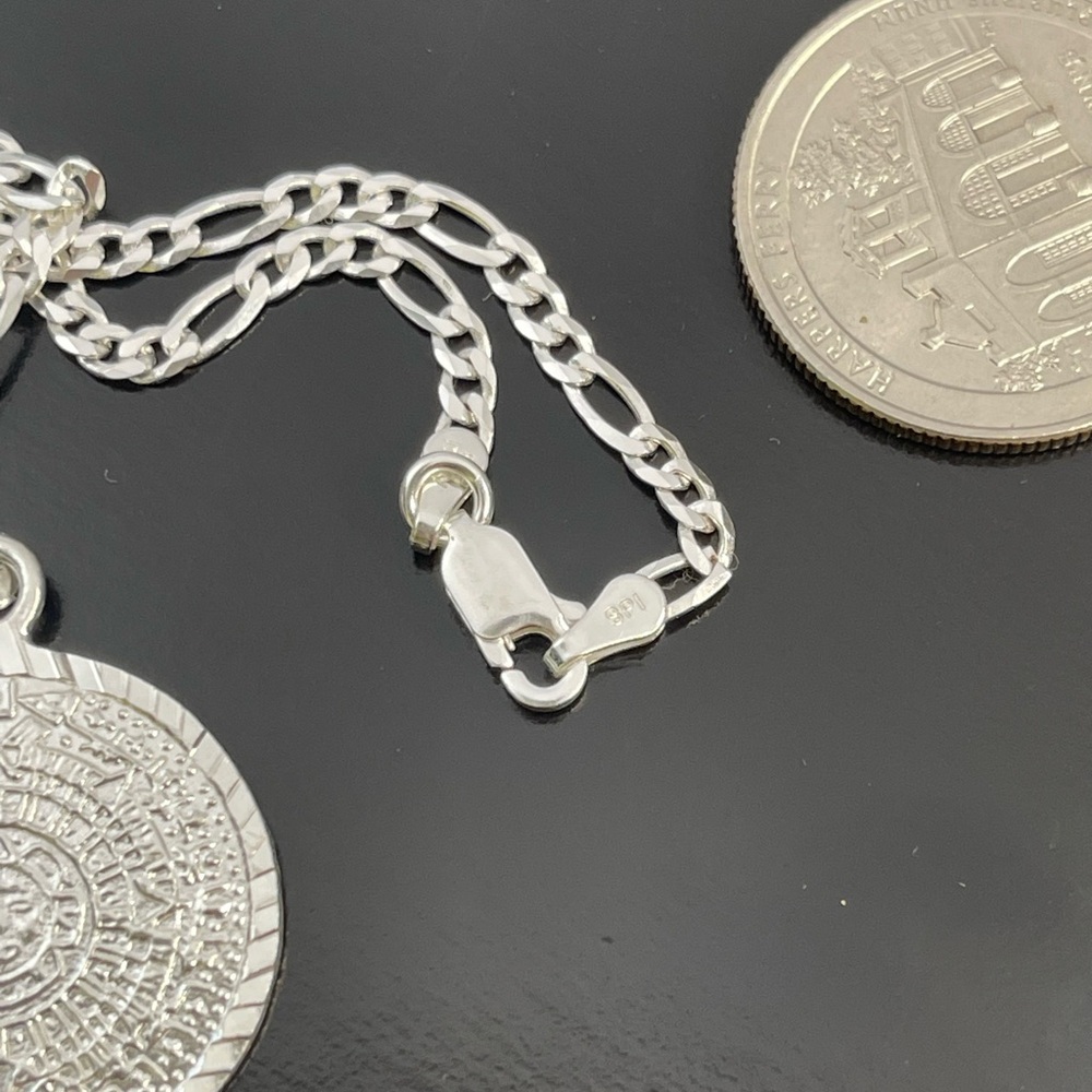 Solid 925 Mexican Silver Aztec Mayan Calendar Pen… - image 5